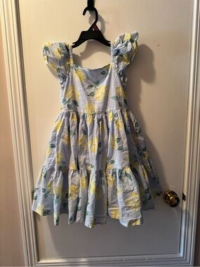 Janie and Jack Light Blue Dress with Yellow Floral Print